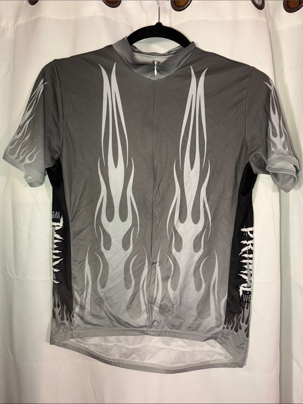 Primal Wear Mens Cycling Jersey Flame Gray Short Sleeves Size XL
